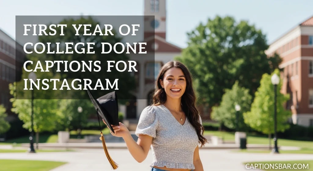 First Year of College Done Captions for Instagram