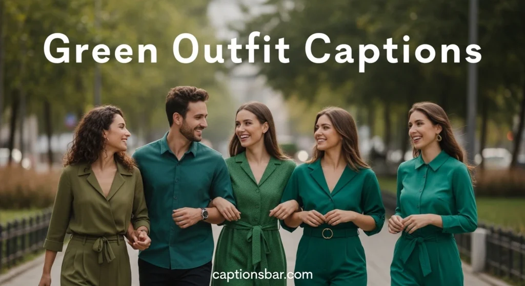 Green Outfit Captions