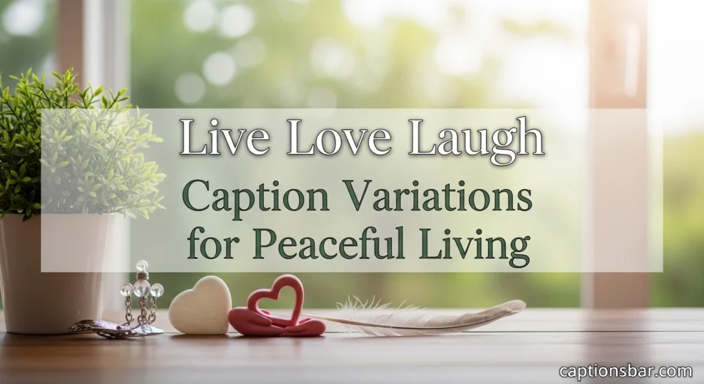 Live Love Laugh Caption Variations for Peaceful Living