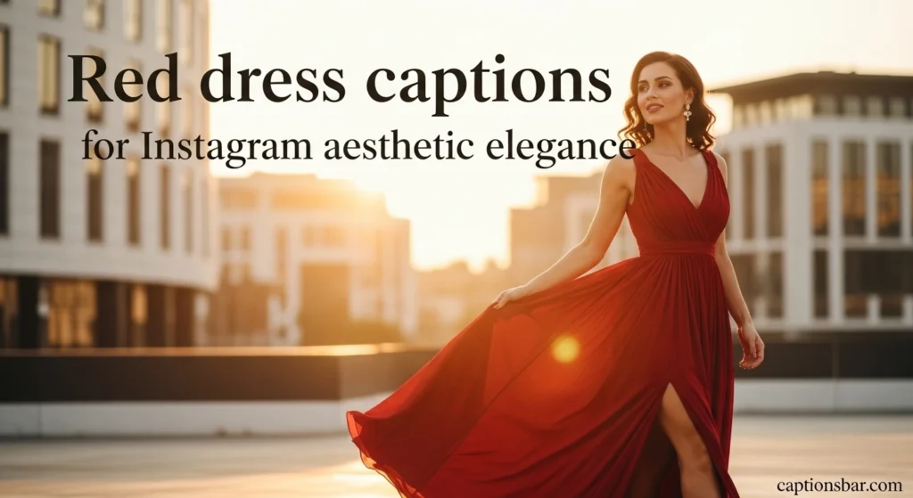 Red dress captions for Instagram aesthetic elegance