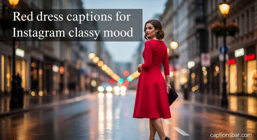 Red dress captions for Instagram classy mood