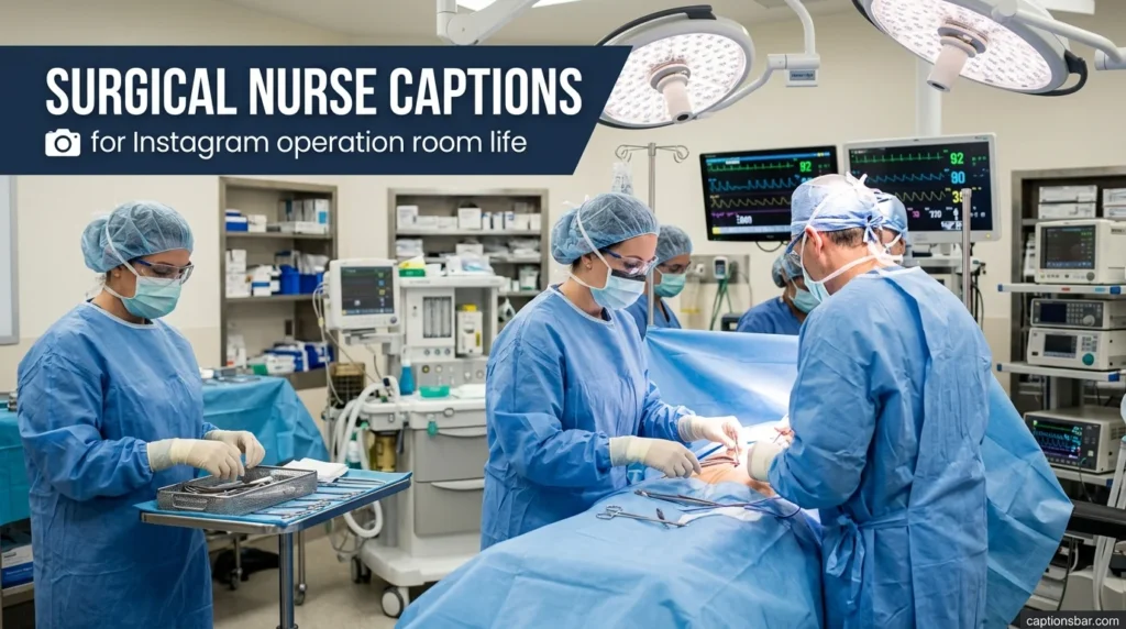 Surgical nurse captions for Instagram operation room life