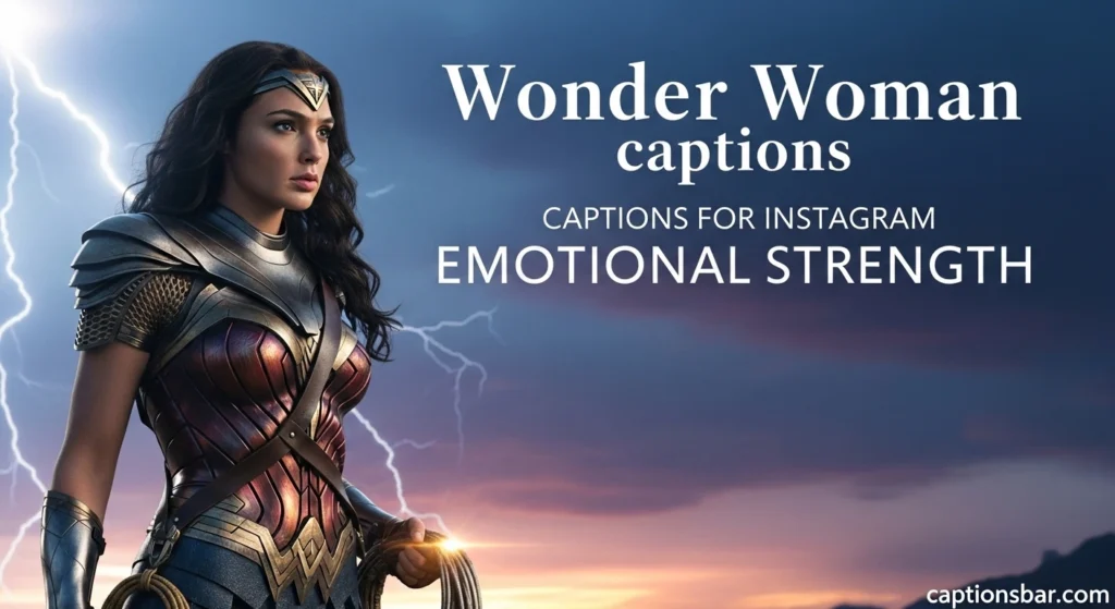 Wonder Woman captions for Instagram emotional strength