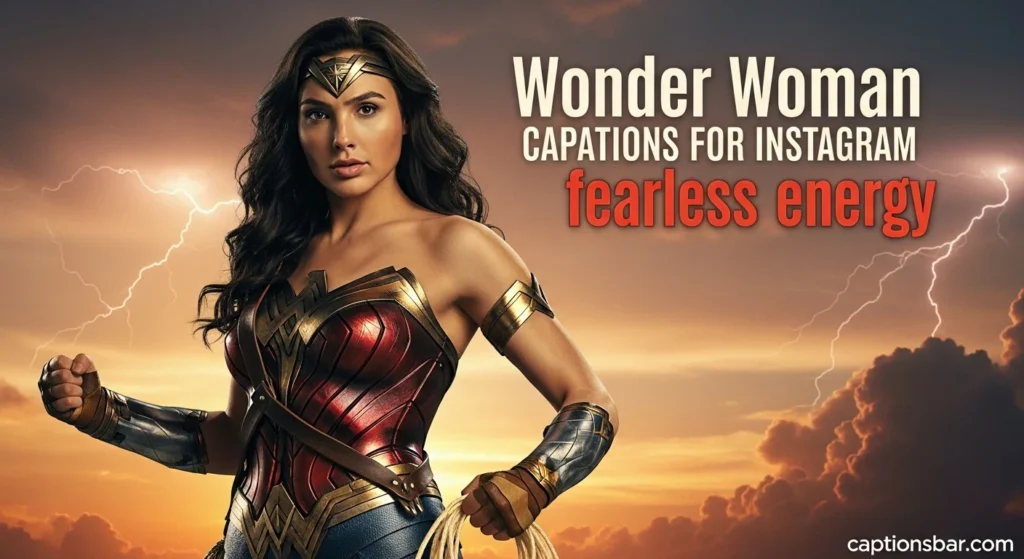 Wonder Woman captions for Instagram fearless energy